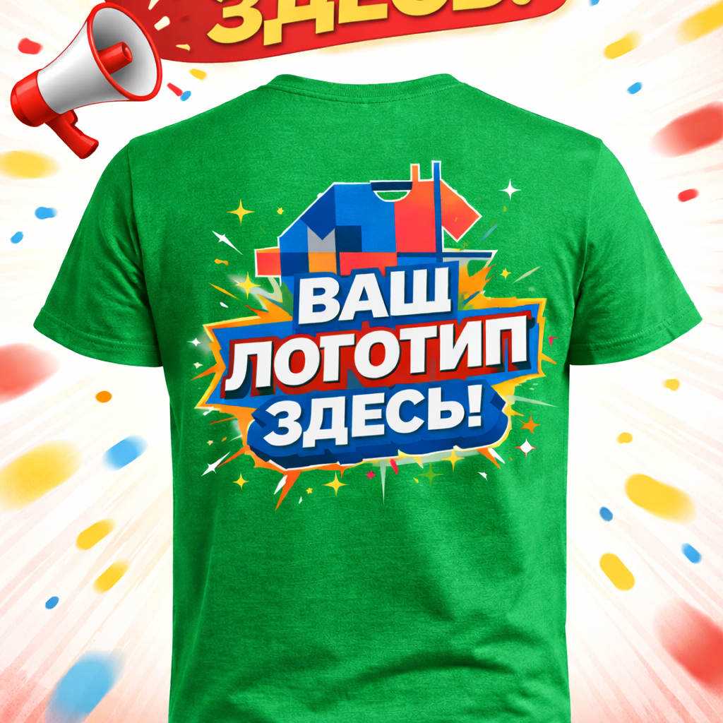 Корпоративная футболка с большим логотипом